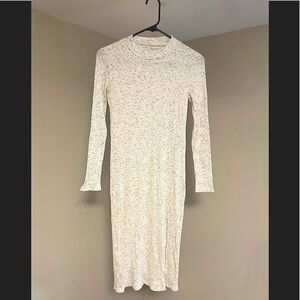 MANGO white heathered midi dress